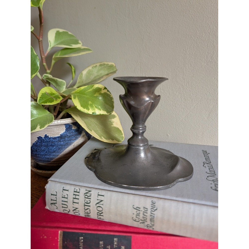 Vintage Queen City Silver Co Cincinnati Pewter Candlestick Holder 19X31 Antique